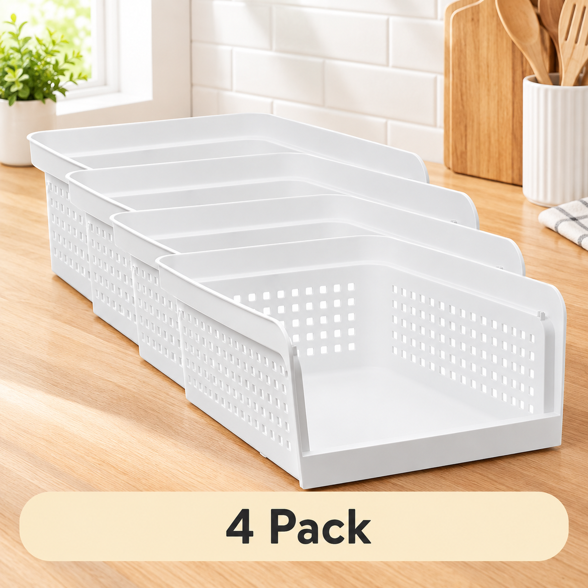 Open-Front Stackable Storage Bin