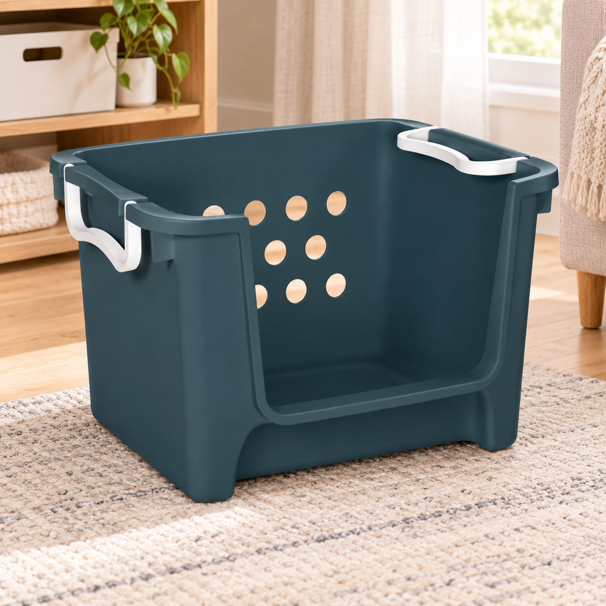 Large Open-Front Storage Basket