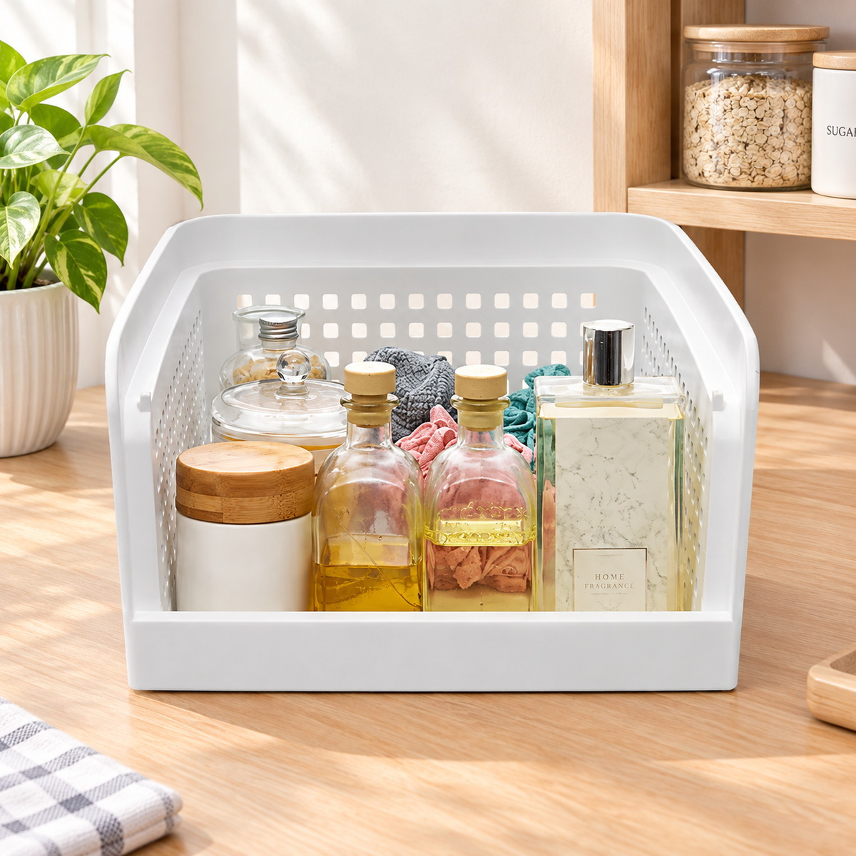 Open-Front Stackable Storage Bin