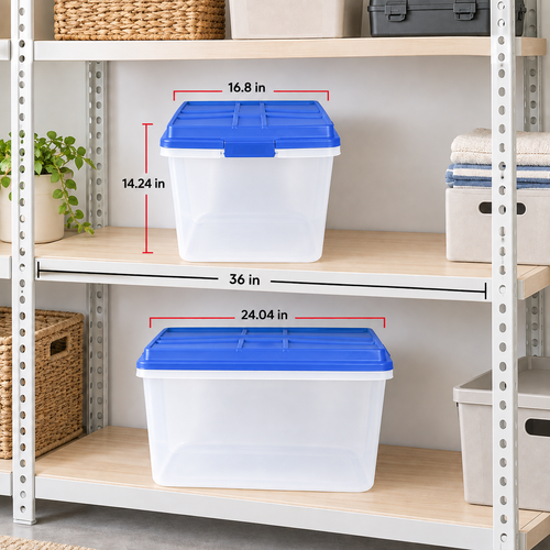 72QT Clear Latching Storage Bin