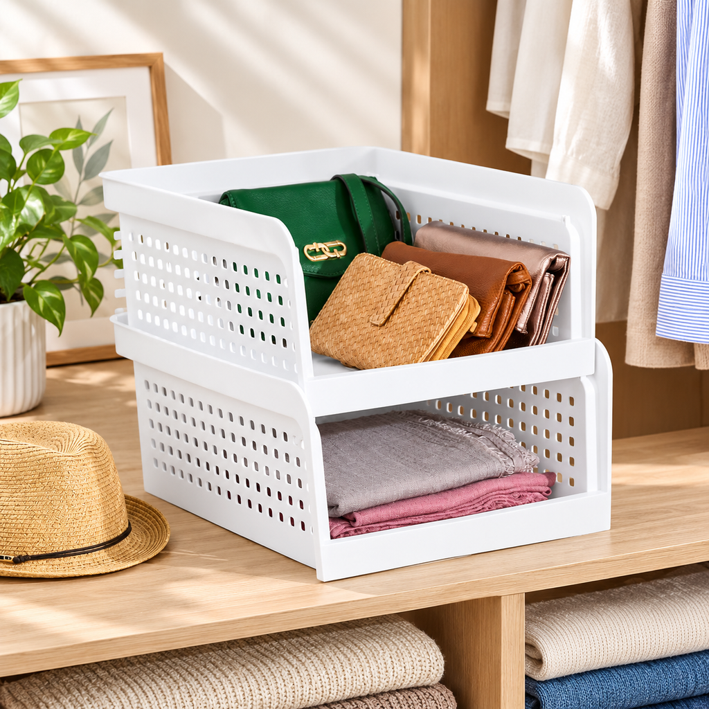 Open-Front Stackable Storage Bin