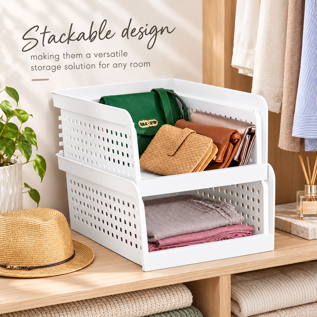 Open-Front Stackable Storage Bin