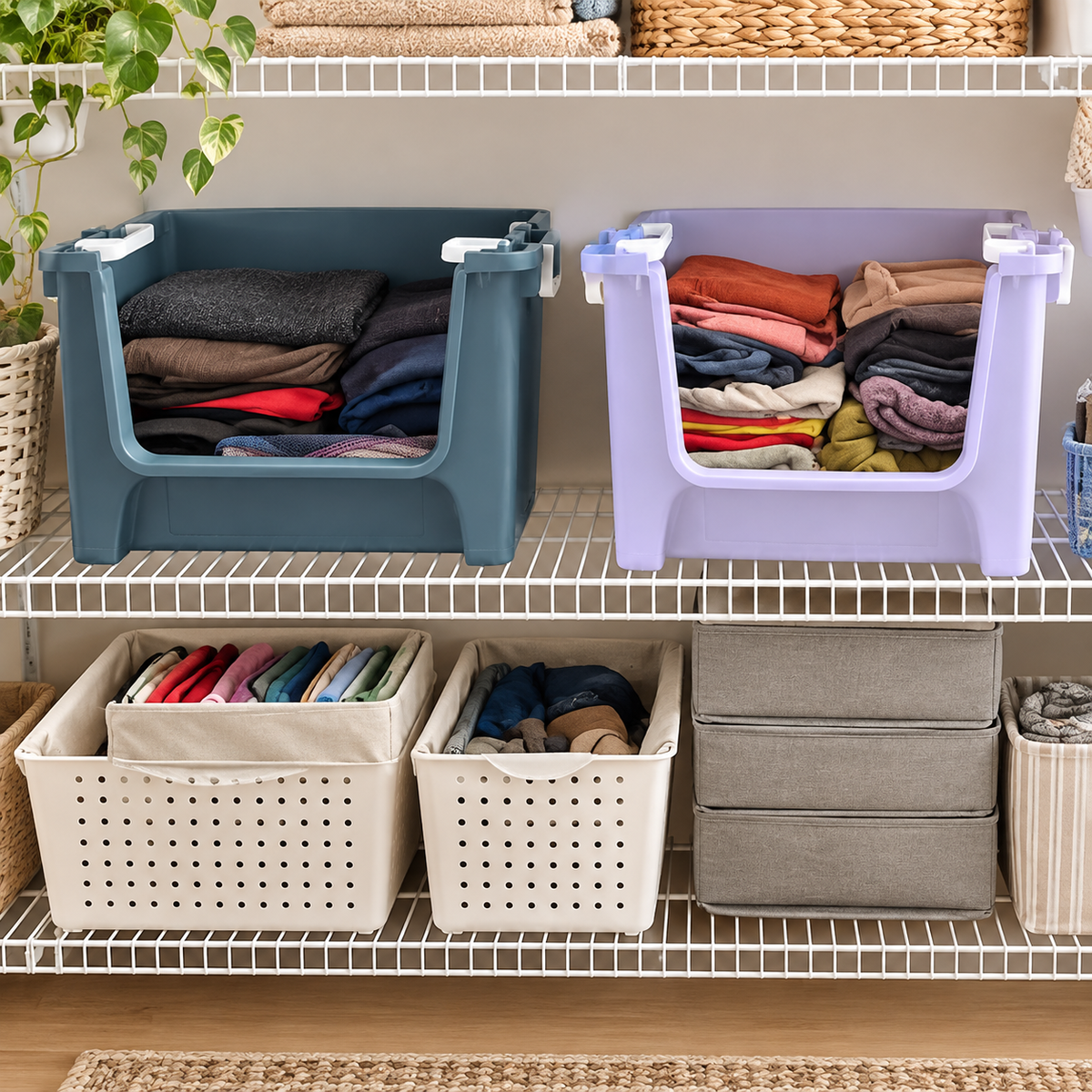 Large Open-Front Storage Basket
