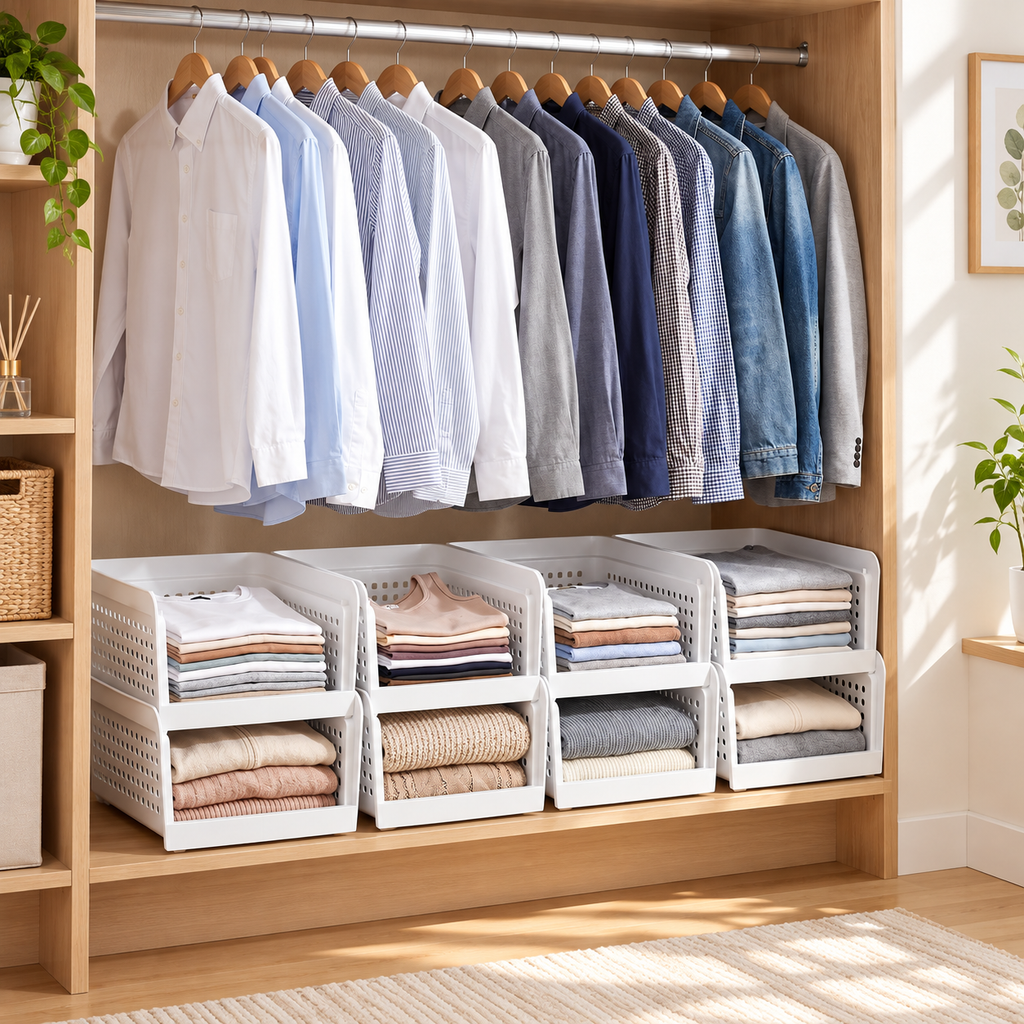 Open-Front Stackable Storage Bin
