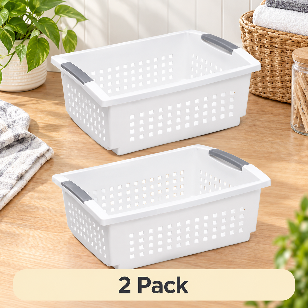 Large Stackable Storage Basket